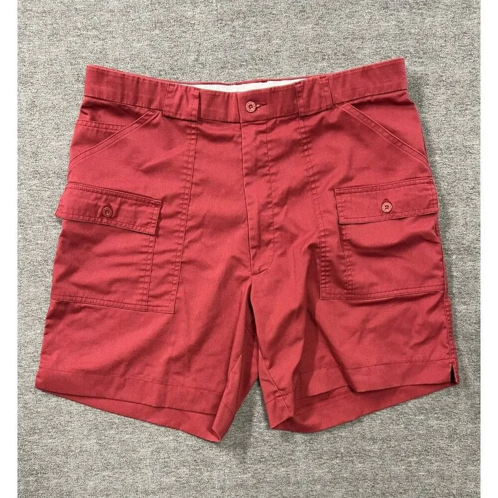 Sporting Shorts Men’s 36 Cargo Red Burgundy Stretch